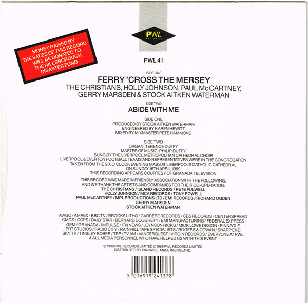 Cover zu The Christians, Holly Johnson, Paul McCartney, Gerry Marsden & Stock, Aitken & Waterman - Ferry 'Cross The Mersey | 1989 | Vinyl | Pop, Classical | UK Schallplatten Ankauf