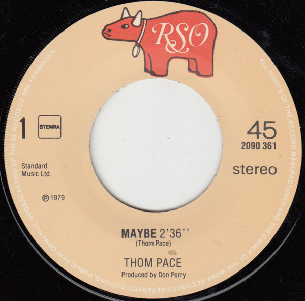 Cover zu Thom Pace - Maybe | 1979 | Vinyl | Rock, Pop | Netherlands