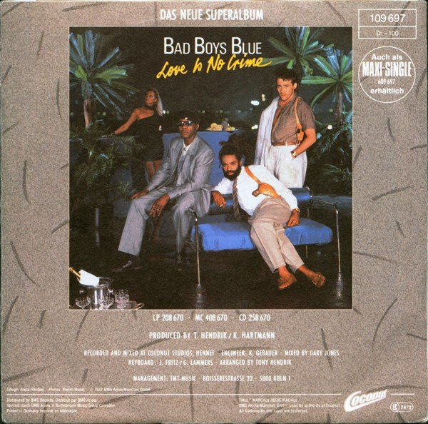 Cover zu Bad Boys Blue - Don't Walk Away Suzanne | 1988 | Vinyl | Electronic, Pop | Europe Schallplatten Ankauf