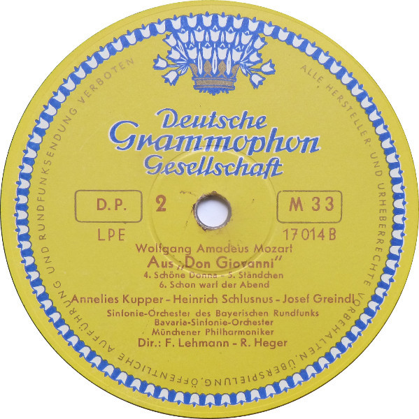 Cover zu Wolfgang Amadeus Mozart - Elfride Trötschel, Annelies Kupper, Walther Ludwig, Horst Günter, Heinrich Schlusnus, Josef Greindl - Don Giovanni | 1956 | Vinyl | Classical | Germany