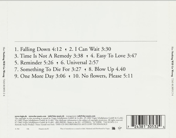 Cover zu Slut - Nothing Will Go Wrong | 2002 | Vinyl | Rock | Europe Schallplatten Ankauf