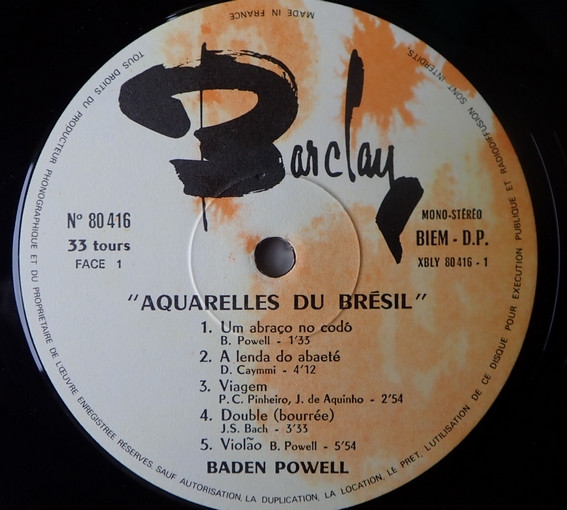 Cover zu Baden Powell - Aquarelles Du Brésil | 1970 | Vinyl, LP | Latin | France