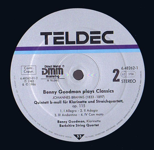 Cover zu Benny Goodman - Benny Goodman Plays Classics | 1985 | Vinyl | Classical | Germany
