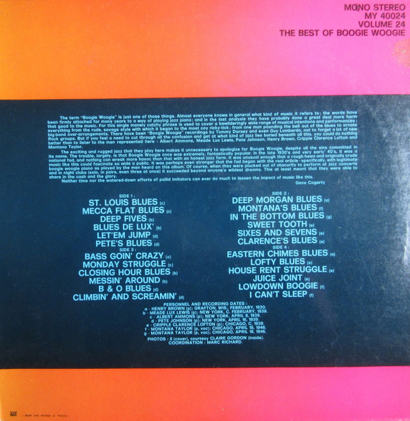 Cover zu Various - The Best Of Boogie Woogie - Volume 24 | Vinyl | Jazz | France