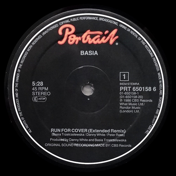Cover zu Basia - Run For Cover | 1986 | Vinyl | Electronic | Europe