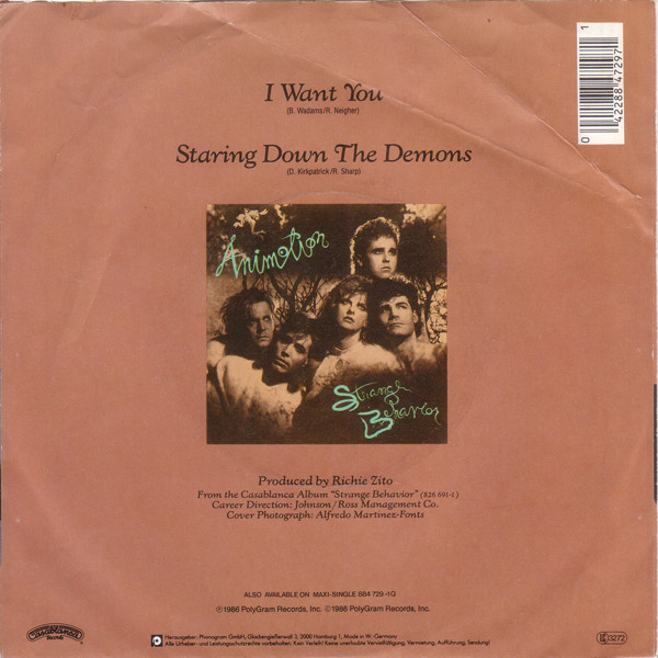Cover zu Animotion - I Want You | 1986 | Vinyl | Electronic, Rock | Germany Schallplatten Ankauf