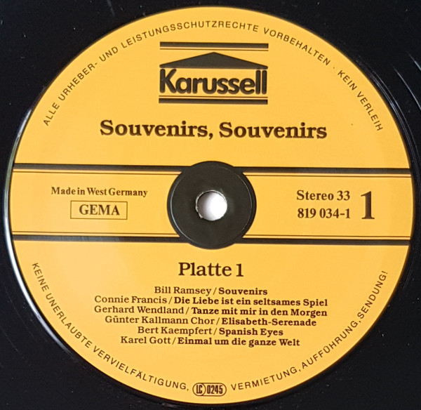 Cover zu Various - Souvenirs, Souvenirs | Vinyl | Rock, Pop | Germany
