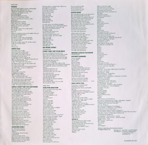 Cover zu Chris Rea - Tennis | 1980 | Vinyl | Rock | Germany