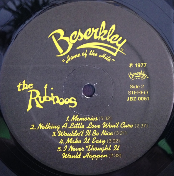 Cover zu The Rubinoos - The Rubinoos | 1977 | Vinyl | Rock, Pop | US