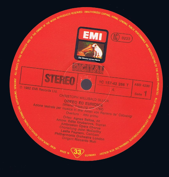 Cover zu Christoph Willibald Gluck — Agnes Baltsa, Margaret Marshall, Edita Gruberova, The Ambrosian Opera Chorus, Philharmonia Orchestra / Riccardo Muti - Orfeo Ed Euridice (Wiener Fassung 1762) Schallplatten Ankauf