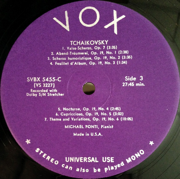 Cover zu Pyotr Ilyich Tchaikovsky / Michael Ponti - Tchaikovsky Piano Music, Sonata In G Minor, Op. 37, 12 Etudes, Op. 40, Six Pieces On One Theme, Op. 21 | Vinyl | Classical | US