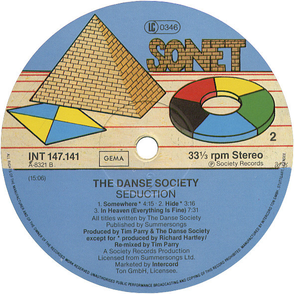 Cover zu The Danse Society - Seduction | 1983 | Vinyl, LP, Album | Electronic, Rock | Germany Schallplatten Ankauf