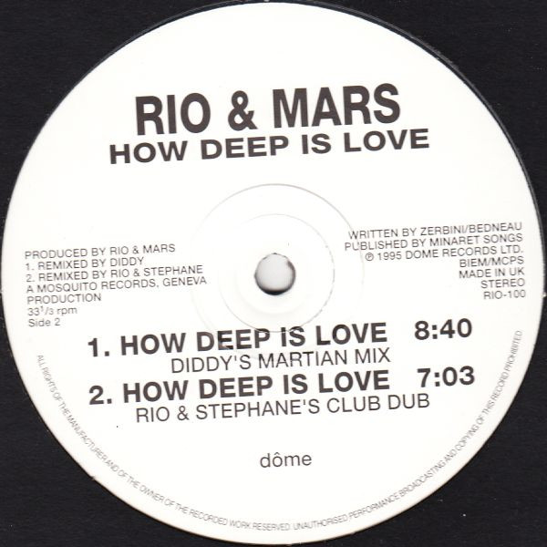 Cover zu Rio & Mars - How Deep Is Love | 1995 | Vinyl | Electronic | UK Schallplatten Ankauf