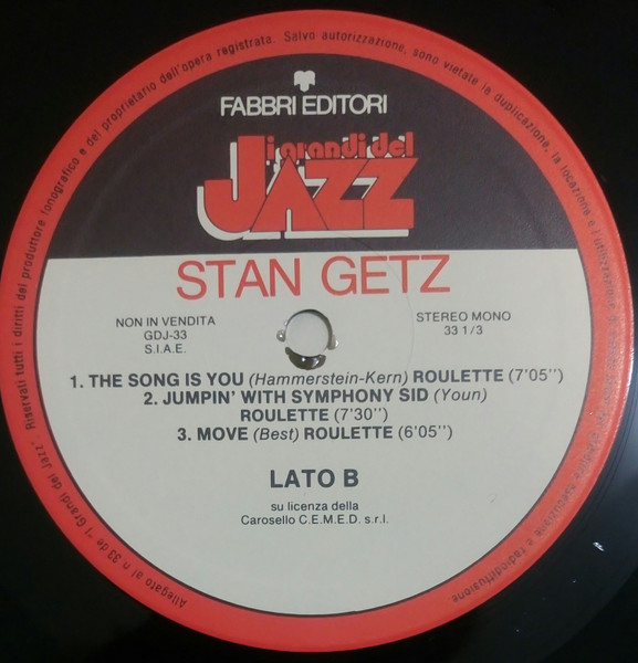 Cover zu Stan Getz - Stan Getz | 1979 | Vinyl | Jazz | Italy