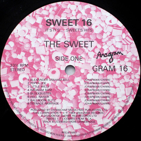Cover zu The Sweet - Sweet 16: It's It's....Sweet's Hits | 1984 | Vinyl | Rock, Pop | UK