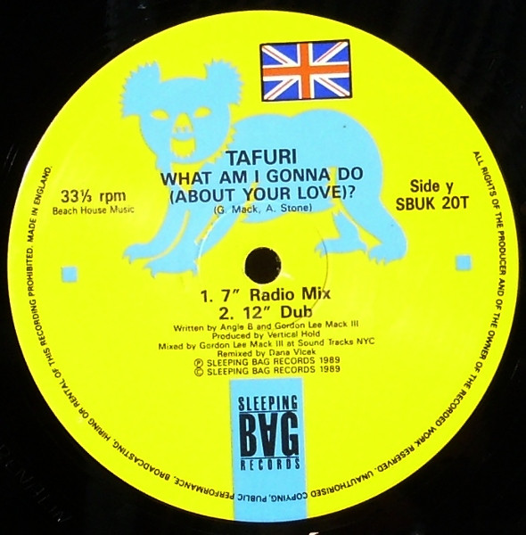 Cover zu Tafuri - What Am I Gonna Do (About Your Love)? | 1989 | Vinyl | Electronic | UK