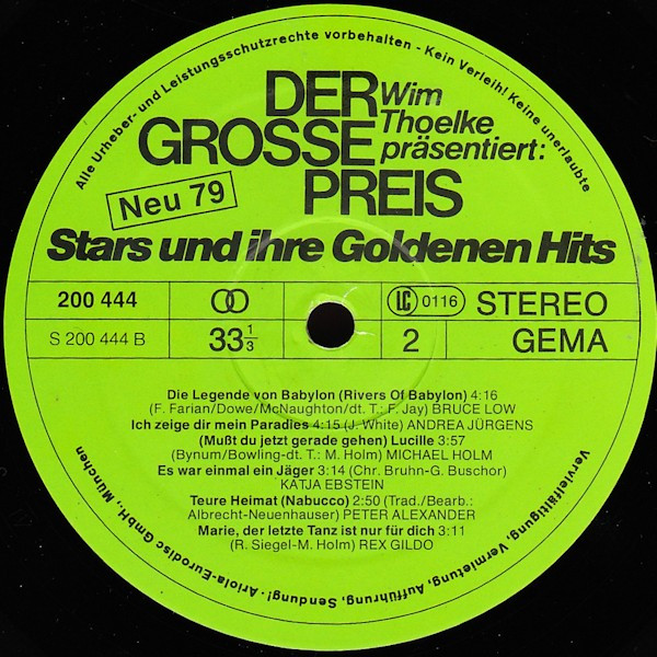 Cover zu Various - Der Grosse Preis - Stars Und Ihre Goldenen Hits Neu 79 | 1979 | Vinyl | Pop | Germany
