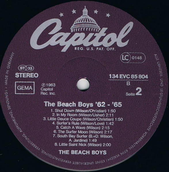 Cover zu The Beach Boys - 1962-1965 | 1978 | Vinyl | Rock, Pop | Germany Schallplatten Ankauf