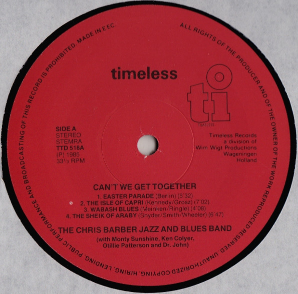 Cover zu The Chris Barber Jazz And Blues Band - Can't We Get Together | 1985 | Vinyl | Jazz | Netherlands