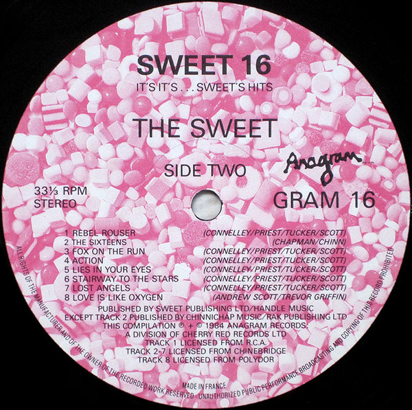 Cover zu The Sweet - Sweet 16: It's It's....Sweet's Hits | 1984 | Vinyl | Rock, Pop | UK Schallplatten Ankauf