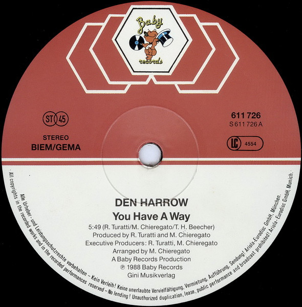 Cover zu Den Harrow - You Have A Way | 1988 | Vinyl | Electronic | Germany