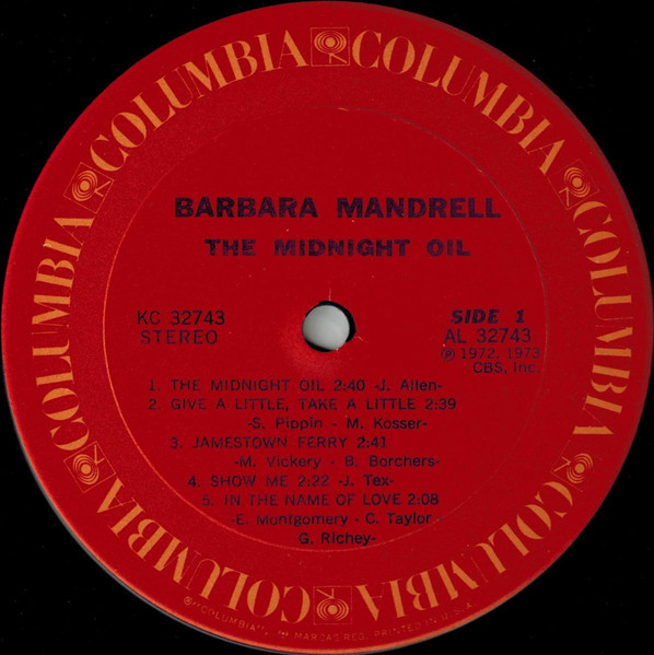 Cover zu Barbara Mandrell - The Midnight Oil | 1973 | Vinyl | Folk, World, & Country | US Schallplatten Ankauf