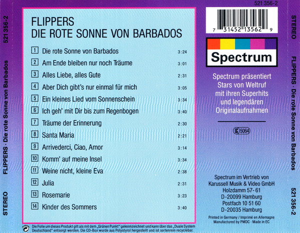 Cover zu Die Flippers - Die Rote Sonne Von Barbados | Vinyl | Pop | Europe Schallplatten Ankauf