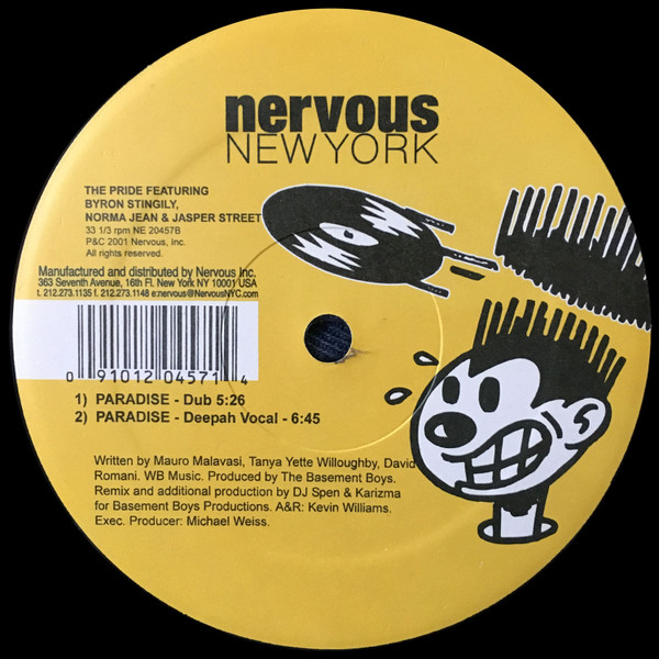 Cover zu The Pride Featuring Byron Stingily, Norma Jean Wright & Jasper Street Co. - Paradise | 2001 | Vinyl | Electronic | US Schallplatten Ankauf