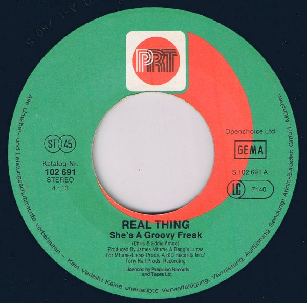 Cover zu The Real Thing - She's A Groovy Freak | 1980 | Vinyl | Funk / Soul | Germany Schallplatten Ankauf