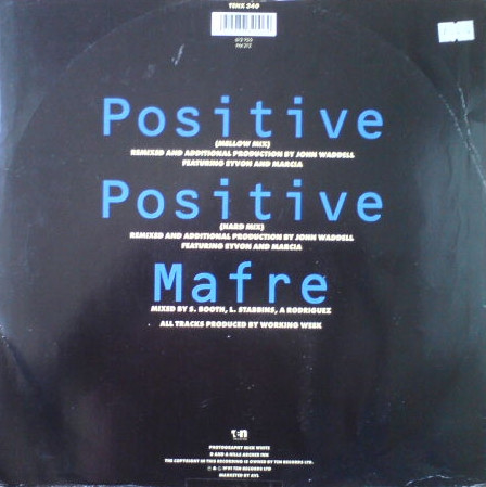 Cover zu Working Week - Positive | 1991 | Vinyl | Electronic | UK Schallplatten Ankauf
