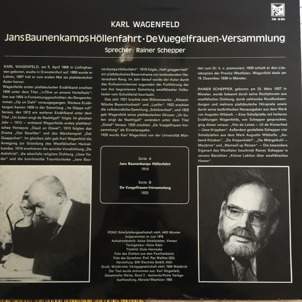 Cover zu Rainer Schepper - Jans Baunenkamps Höllenfahrt | 1976 | Vinyl | Non-Music | Germany