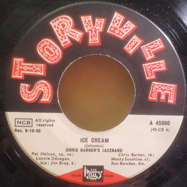 Cover zu Chris Barber's Jazz Band - Ice Cream / Down By The Riverside | 1955 | Vinyl | Jazz | Denmark