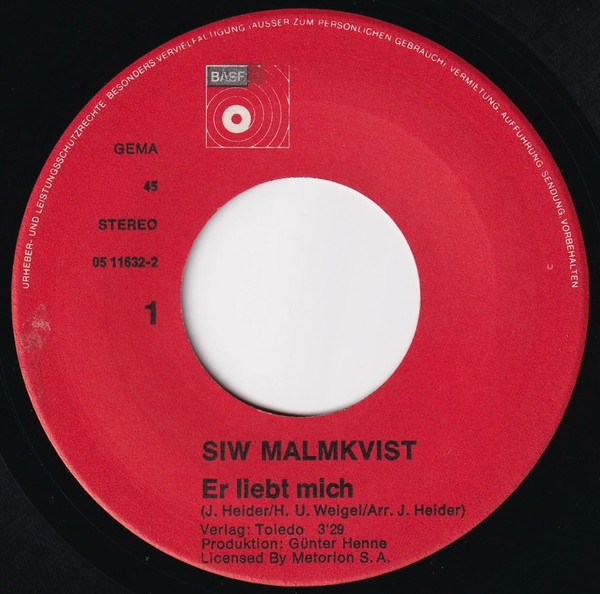 Cover zu Siw Malmkvist - Er Liebt Mich | 1973 | Vinyl | Pop | Germany Schallplatten Ankauf
