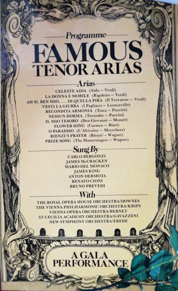 Cover zu Various - Famous Tenor Arias | 1981 | Vinyl | Classical | UK