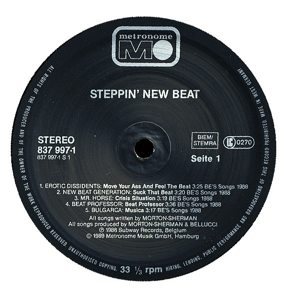 Cover zu Various - Steppin' New Beat | 1989 | Vinyl | Electronic | Europe Schallplatten Ankauf