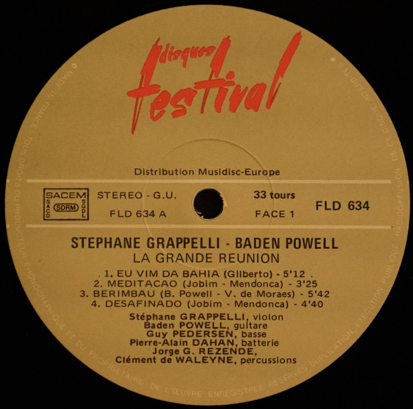 Cover zu Stéphane Grappelli / Baden Powell - La Grande Réunion | 1975 | Vinyl | Jazz, Latin | France