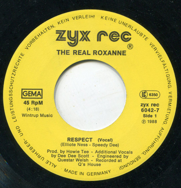 Cover zu The Real Roxanne / The Todd Terry Project - Respect / Weekend | 1988 | Vinyl | Electronic, Hip Hop | Germany Schallplatten Ankauf
