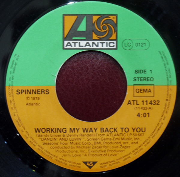 Cover zu Spinners - Working My Way Back To You | 1980 | Vinyl | Electronic | Germany