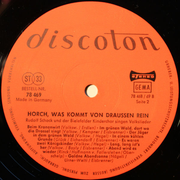 Cover zu Rudolf Schock Und Der Bielefelder Kinderchor - Horch, Was Kommt Von Draußen Rein | 1969 | Vinyl | Folk, World, & Country | Germany Schallplatten Ankauf
