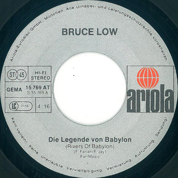 Cover zu Bruce Low - Die Legende Von Babylon (Rivers Of Babylon) | 1978 | Vinyl, 7