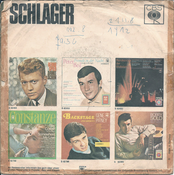 Cover zu Sven Jenssen - Amigo, So Ist Das Leben / Vergessen Ist Alles Was War | 1967 | Vinyl | Pop | Germany Schallplatten Ankauf