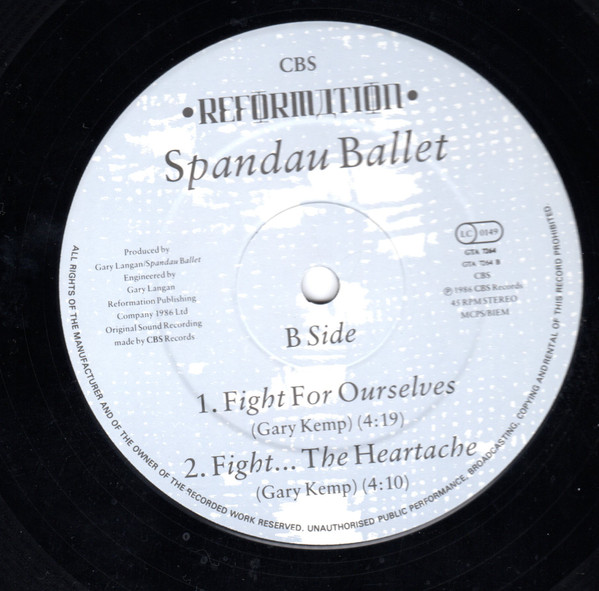 Cover zu Spandau Ballet - Fight For Ourselves (Extended Remix) | 1986 | Vinyl | Pop | UK