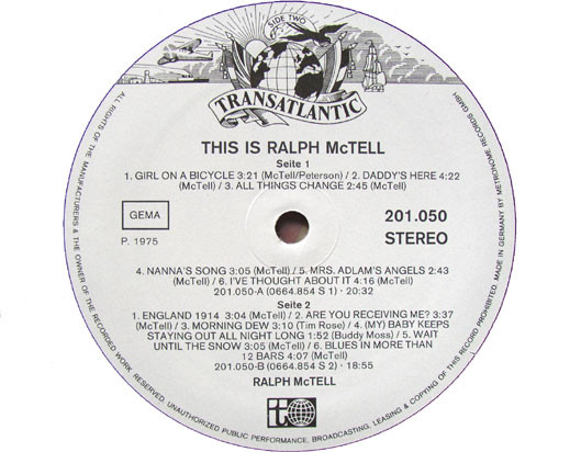 Cover zu Ralph McTell - This Is Ralph McTell | 1975 | Vinyl | Pop, Folk, World, & Country | Germany Schallplatten Ankauf