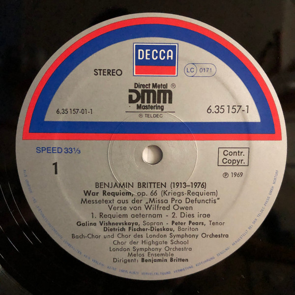 Cover zu Benjamin Britten - War Requiem - Kriegs-Requiem, Op. 66 | Vinyl | Classical | Germany