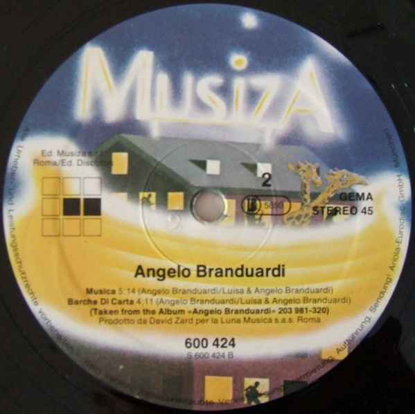Cover zu Angelo Branduardi - Musica | 1981 | Vinyl | Pop, Folk, World, & Country | Germany Schallplatten Ankauf