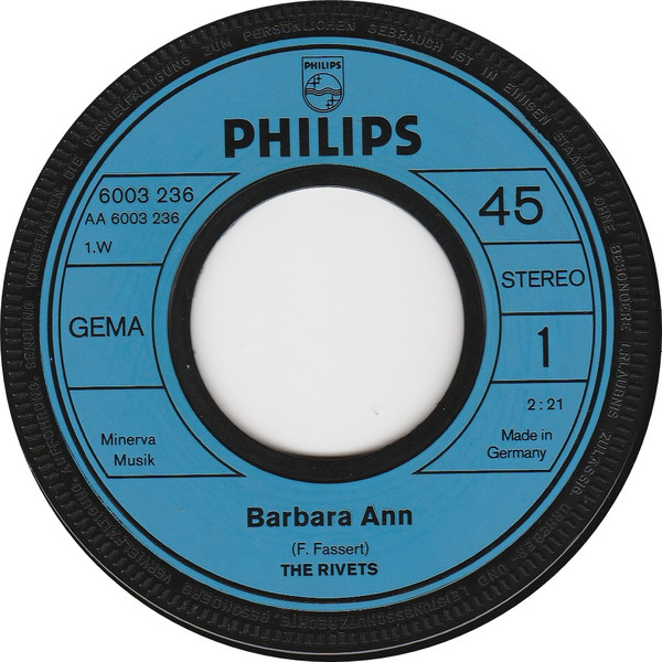 Cover zu The Rivets - Barbara Ann | 1970 | Vinyl | Rock, Pop | Germany Schallplatten Ankauf