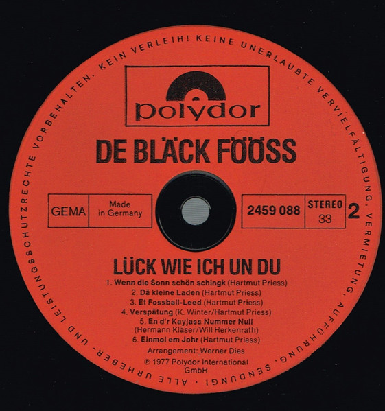 Cover zu Bläck Fööss - Lück Wie Ich Un Du | 1977 | Vinyl | Pop, Folk, World, & Country | Germany