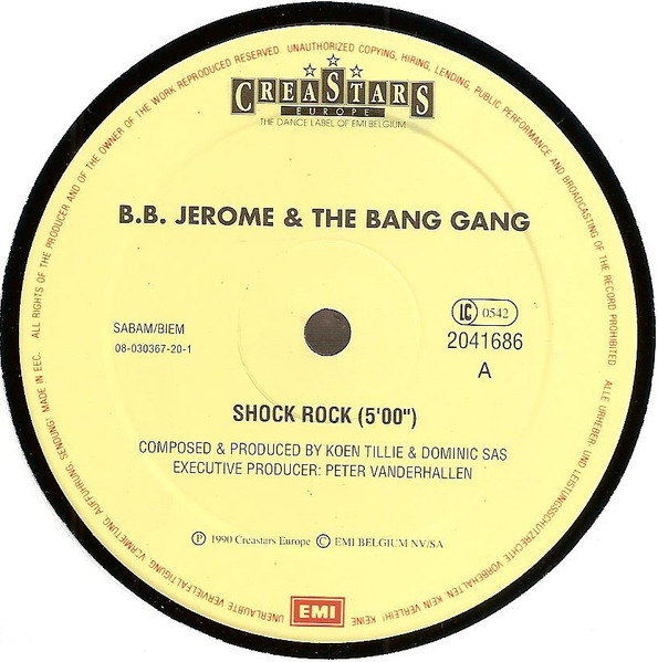 Cover zu B.B. Jerome & The Bang Gang - Shock Rock | 1990 | Vinyl | Electronic | Belgium Schallplatten Ankauf