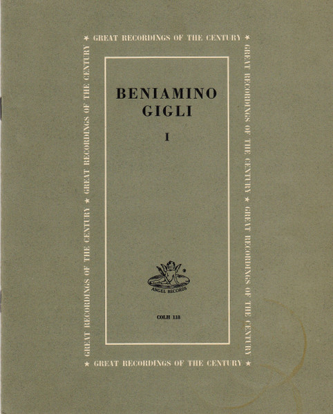 Cover zu Beniamino Gigli - Album 1 | Vinyl | Classical | US Schallplatten Ankauf