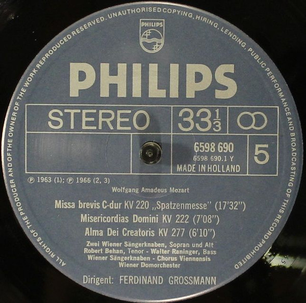 Cover zu Wolfgang Amadeus Mozart - Geistliche Musik | 1974 | Vinyl | Classical | Germany